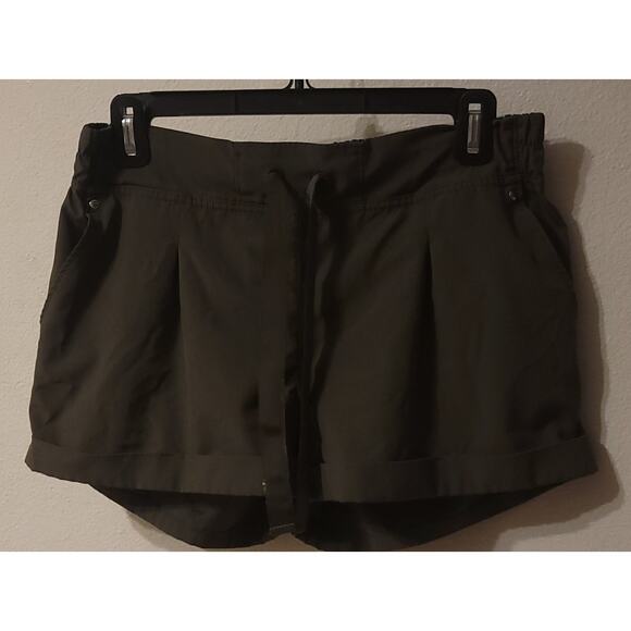 MPG Womens Olive Green Drawstring Cuffed Casual Shorts - Comfortable - Picture 1 of 8